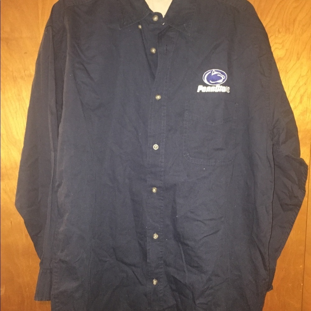 MEN penn state navy button down shirt medium m